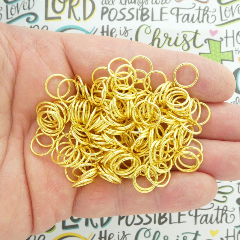 200 Pieces 18 Gauge Heavy Gold 10mm Open Jump Rings Bulk 1x10mm by Tijc GPJR1x10