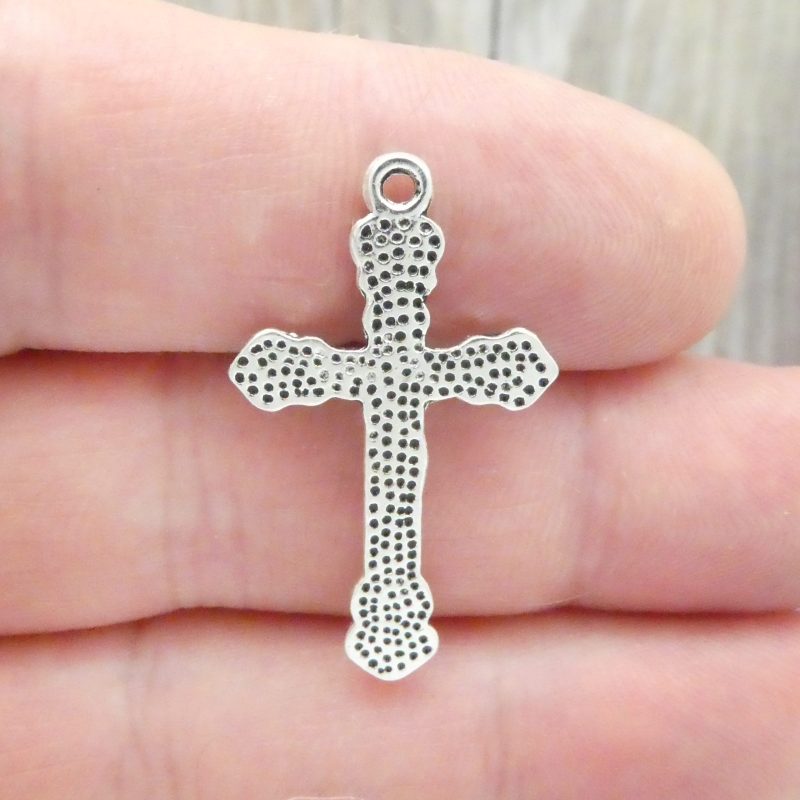 6 Silver Crucifix Cross Charm Pendant 34x19mm by TIJC SP0002 - Image 4