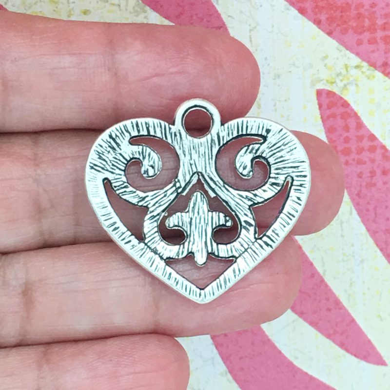 5 Silver Heart Charm Pendant by TIJC SP0071 - Image 3