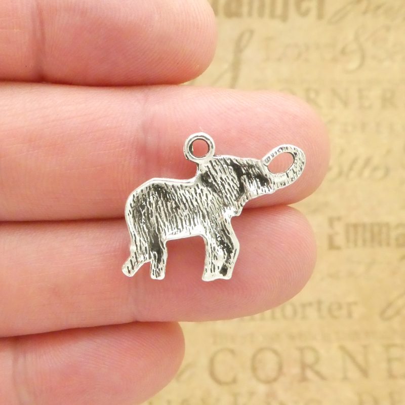 6  Elephant Charm Silver 20x23mm by TIJC SP0250 - Image 5