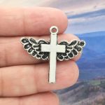 Angel Wings Cross Charm