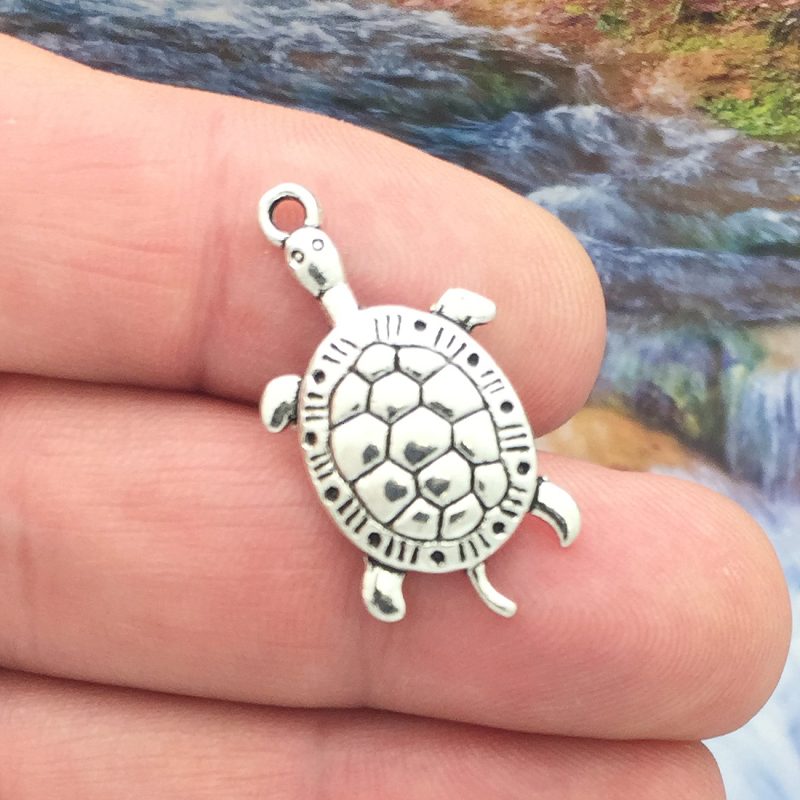 silver turtle charm