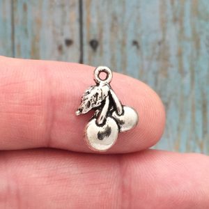 silver cherry charm