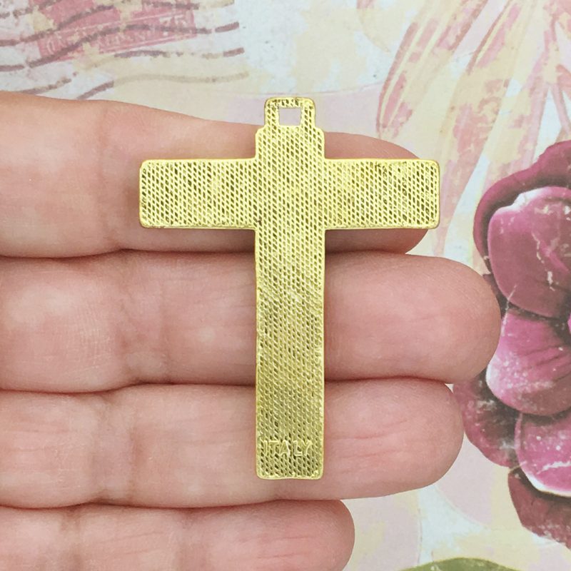 BULK 6 Gold Crucifix Cross Charm Pendant by TIJC SP0389B - Image 2