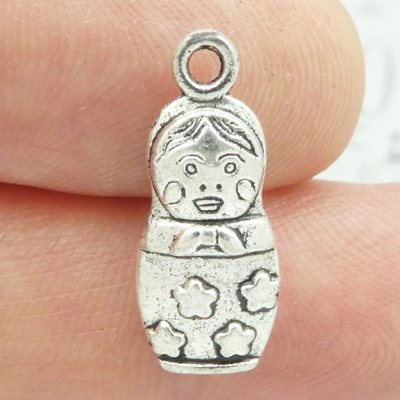 6 Silver Russian Doll Charm Pendant by TIJC SP0421 - Image 2