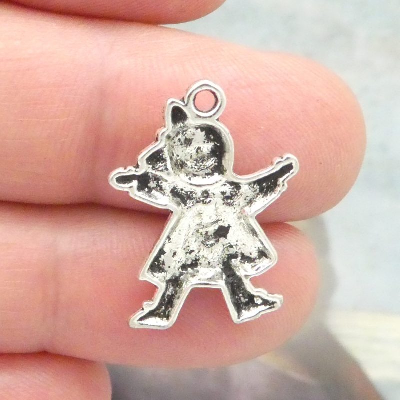 12 Silver Rag Doll Charm 24x17mm by TIJC SP0422 - Image 4