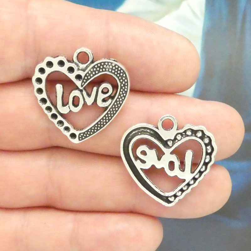 love heart charms wholesale