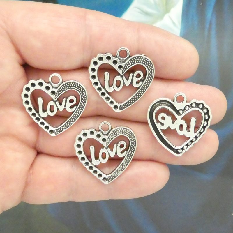 love heart charms bulk