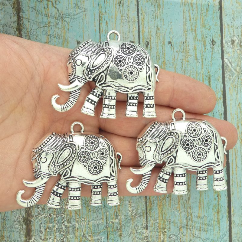 1 Elephant Charm Pendant Silver by TIJC SP0608 - Image 4