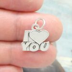 5 Silver I Love You Charm Pendant 16x15mm by TIJC SP0616