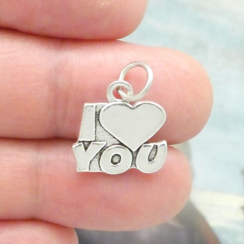 5 Silver I Love You Charm Pendant 16x15mm by TIJC SP0616