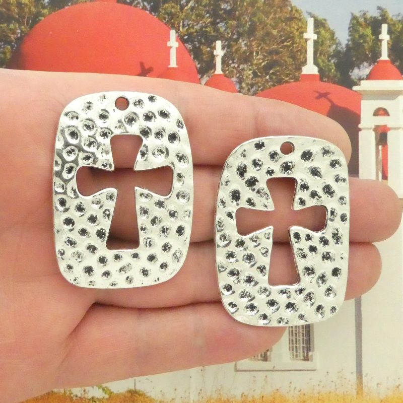 hammered cross pendants bulk