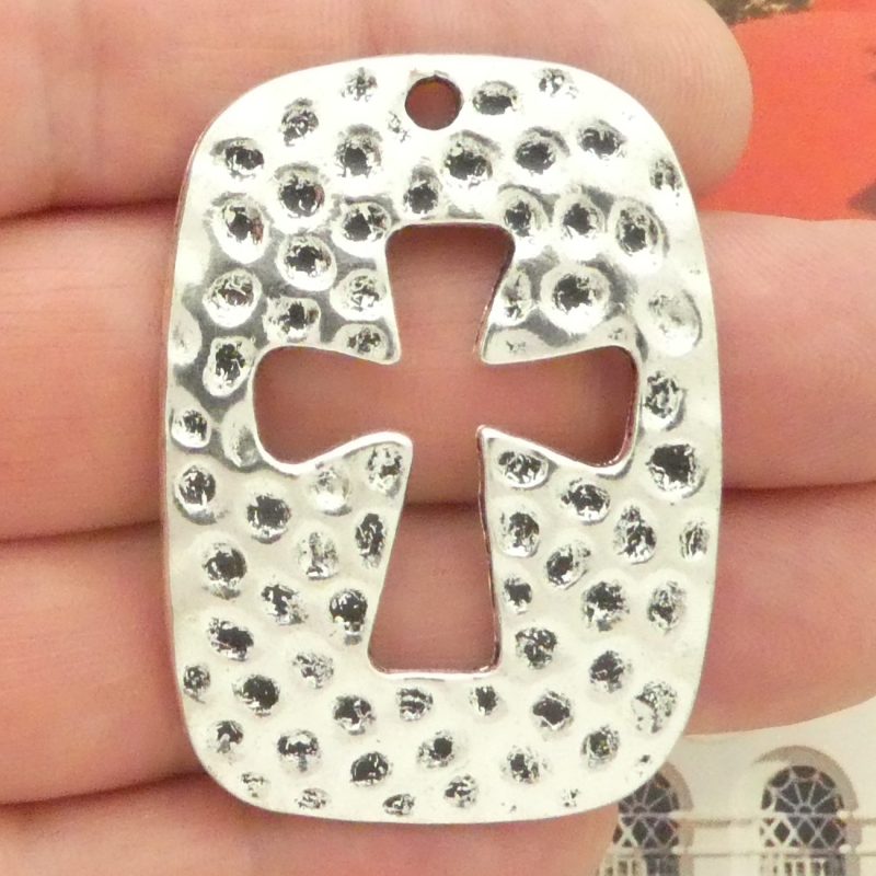 hammered cross pendant