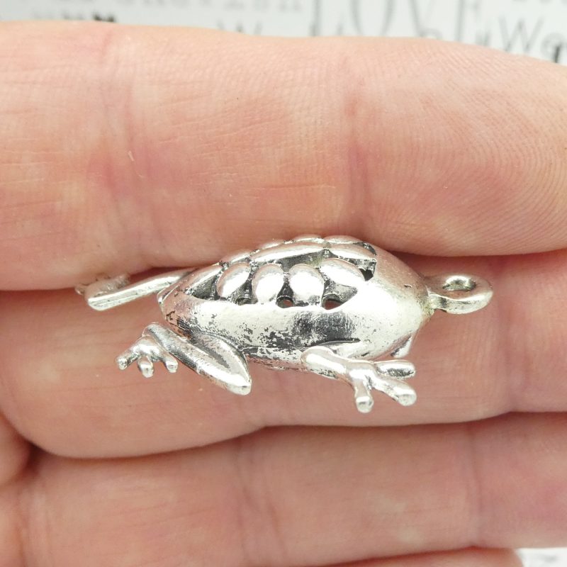 1 Silver Frog Charm by TIJC SP0650 - Image 5