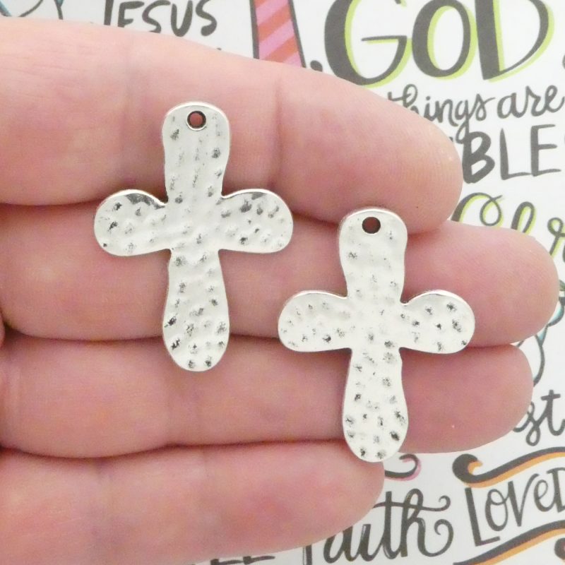 hammered cross charms wholesale