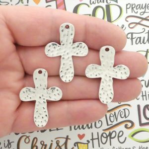 hammered cross pendants bulk
