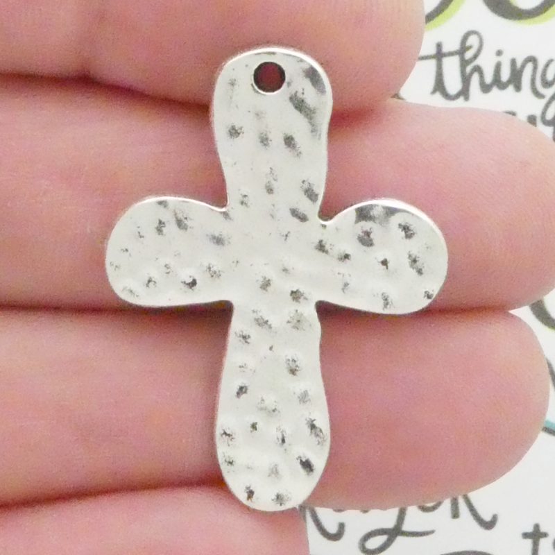 hammered cross charm
