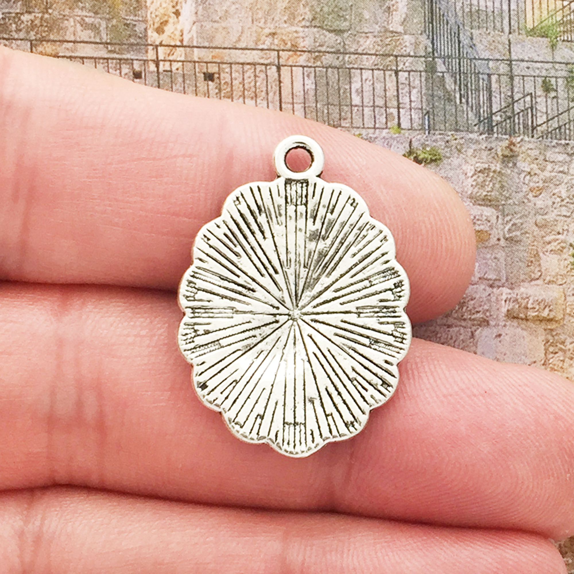 BULK 16 Praying Hands Charm Silver by TIJC SP0759B - Image 2