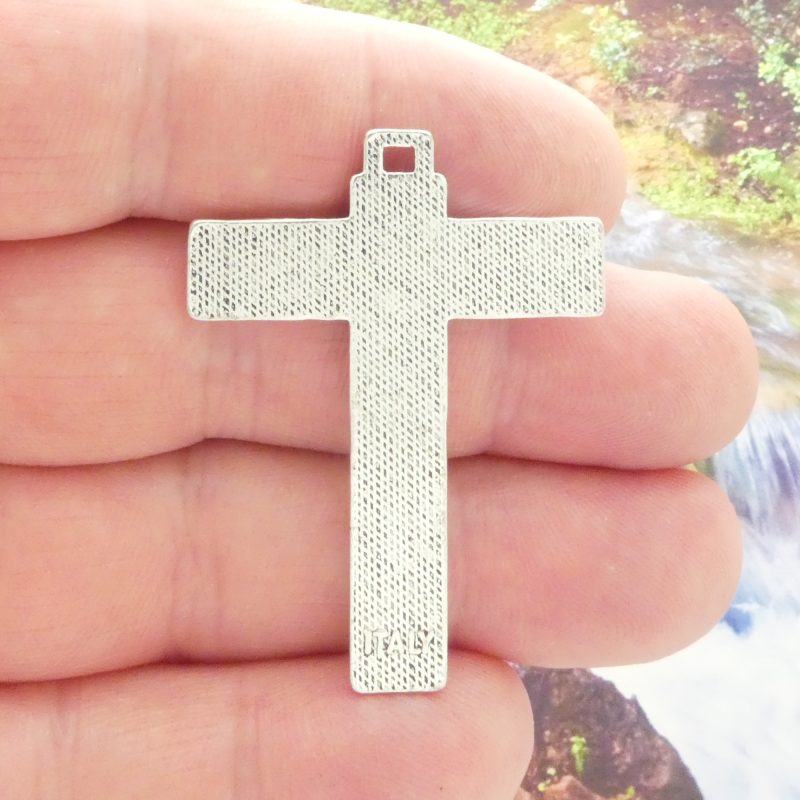 BULK 6 Silver Crucifix Cross Charm Pendant 46x36mm by TIJC SP0768B - Image 4