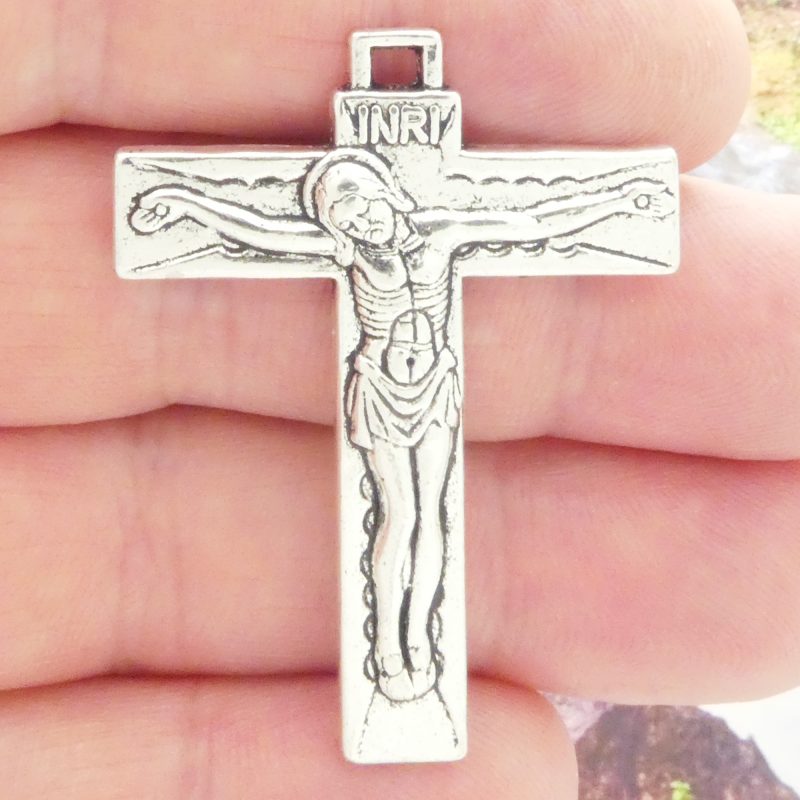 Silver Crucifix Cross Charm Pendant
