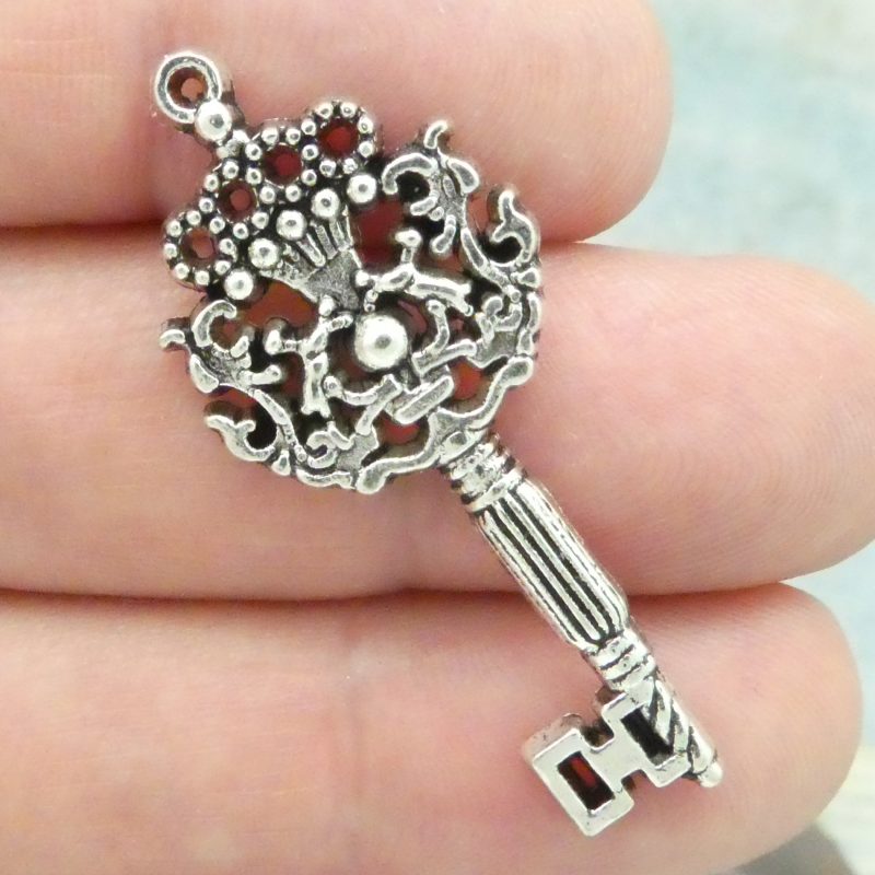 Silver Key Charm