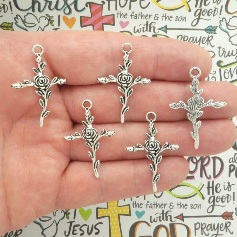 rose cross pendants bulk