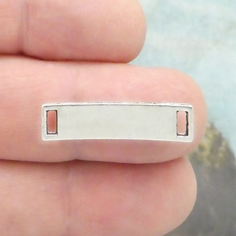 BULK 30 Silver Affirmation Love Charm Bracelet Connector 27x5mm by TIJC SP0927B - Image 2