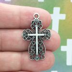 Filigree Cross Charms for Jewelry Making