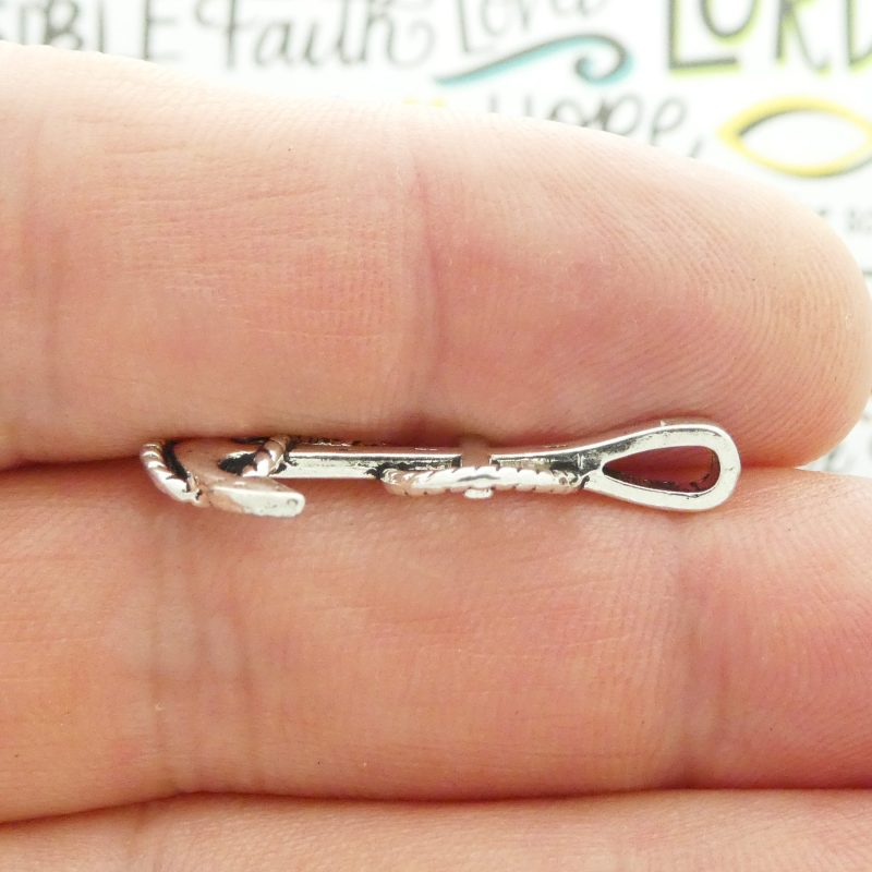 10 Silver Anchor Charm Pendant 33x19mm by TIJC SP0981 - Image 4