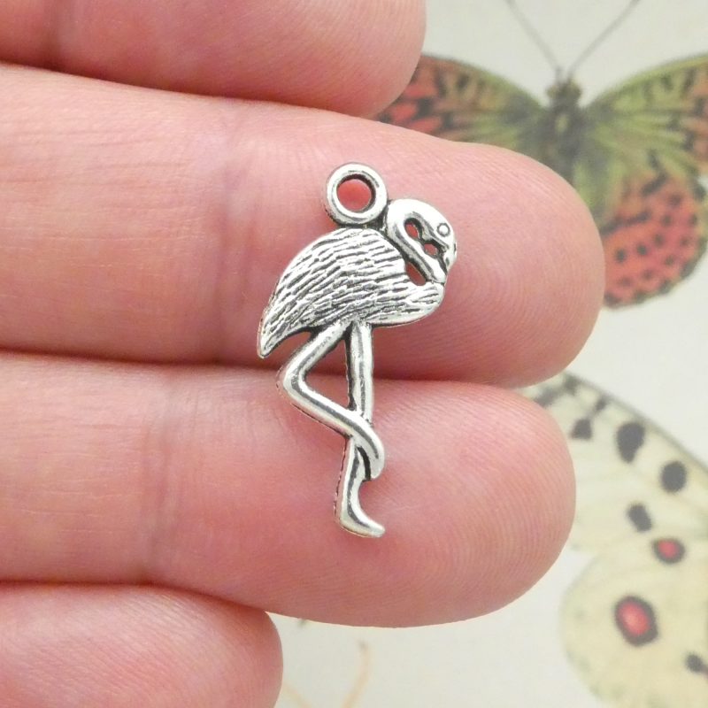 Silver Flamingo Charm