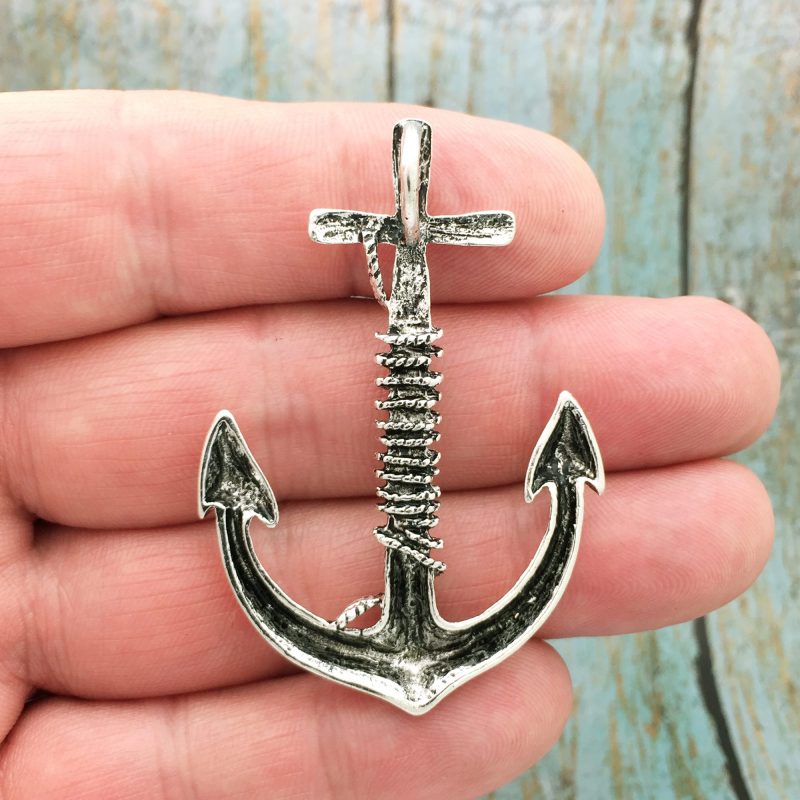 1 Silver Anchor Charm Pendant Large by TIJC SP0994 - Image 4
