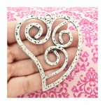 silver open heart pendant