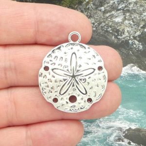 silver sand dollar charms