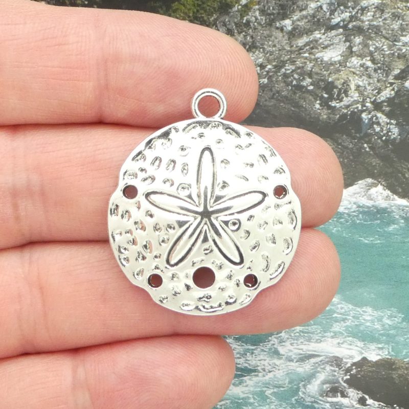 silver sand dollar charms