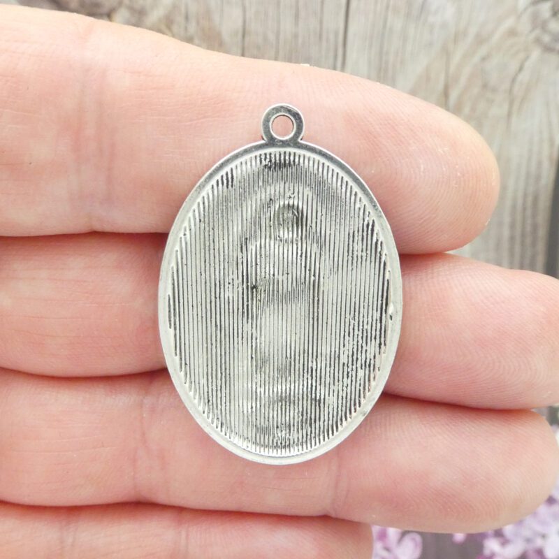 3 Oval Silver Our Lady of Guadalupe Medal Charm by TIJC SP1051 - Image 4
