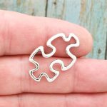 8 Autism Puzzle Charm Silver by TIJC SP1101