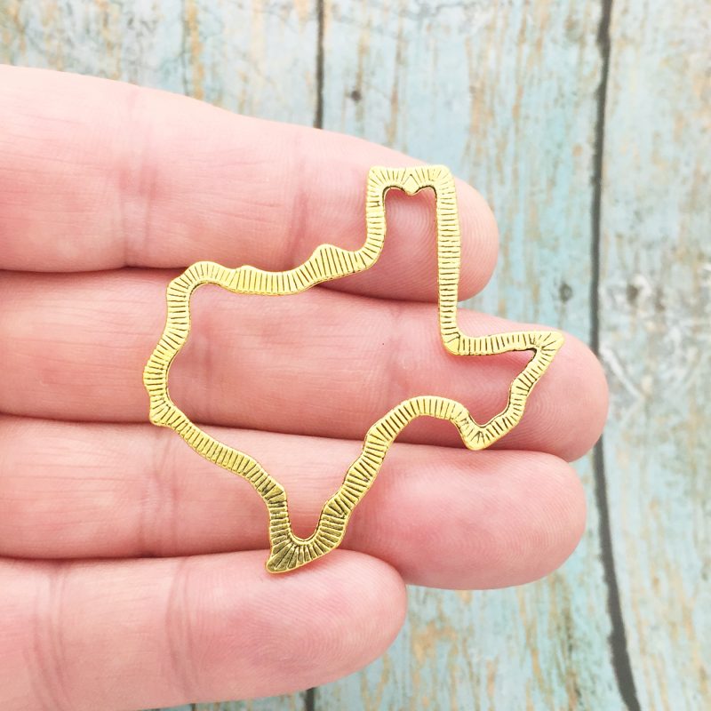 BULK 8 Gold Texas Charm Pendant by TIJC SP1112B - Image 3