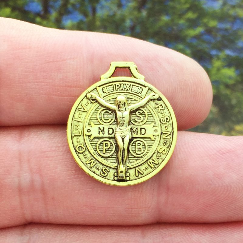 BULK 20 St Benedict Medal Gold by TIJC SP1137B - Image 3