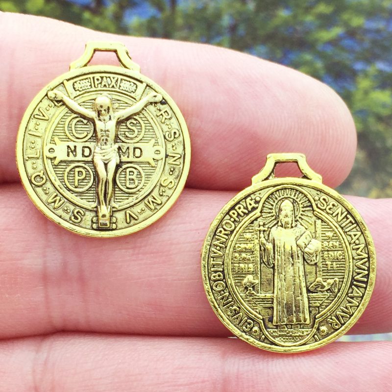 BULK 20 St Benedict Medal Gold by TIJC SP1137B - Image 2
