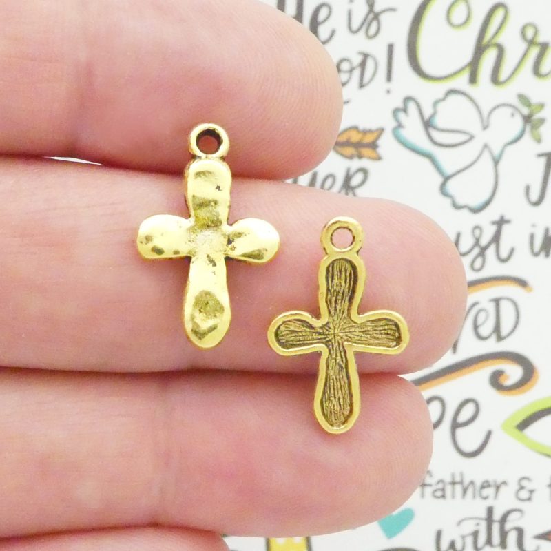 small gold cross charms wholesale
