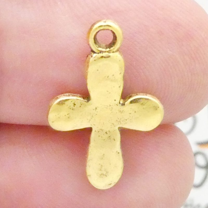 small gold cross charms for earrings