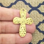 Hammered Cross Charms Bulk