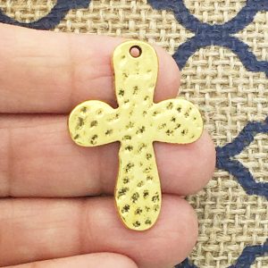 hammered cross charms bulk