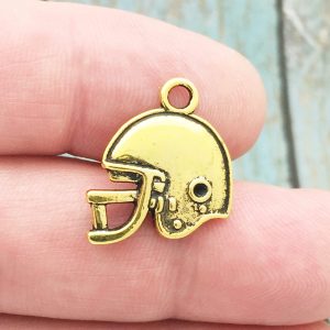 gold football helmet charms for jewelry making
