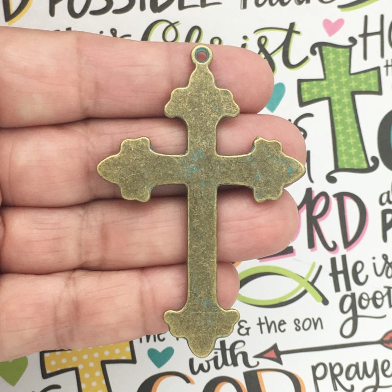 1 Gold Cross Charm Pendant by TIJC SP1229 - Image 2