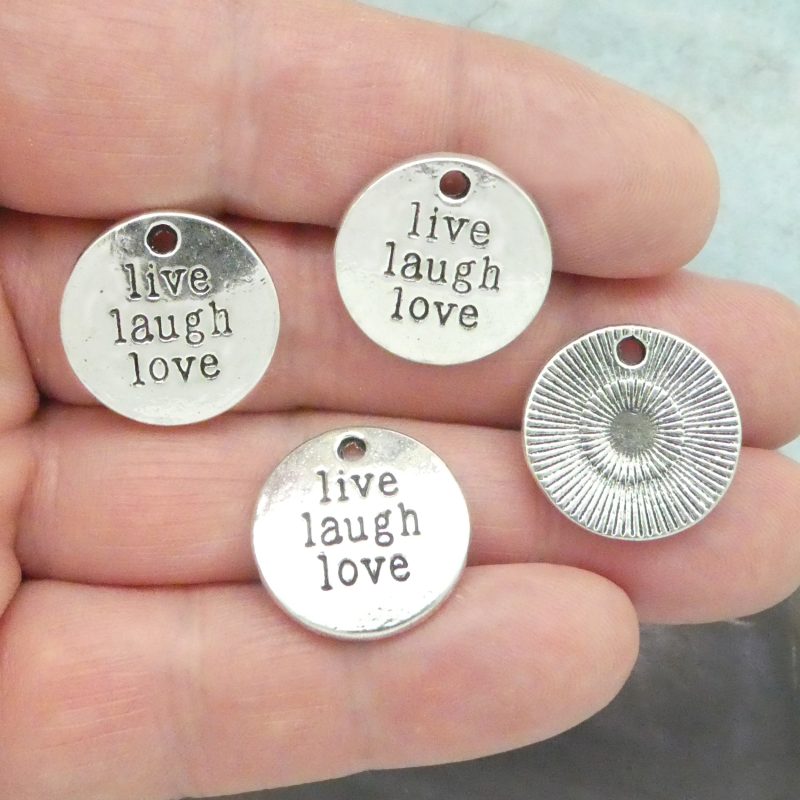 5 live laugh love Affirmation Charm Pendant 20x20mm by TIJC SP1331 - Image 2