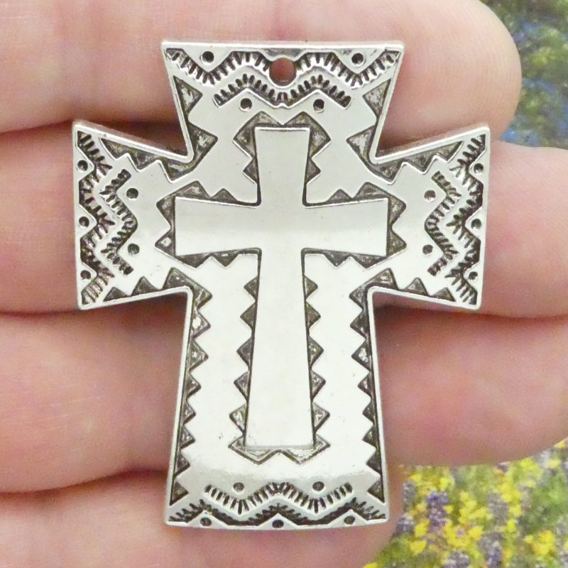 silver western cross pendants