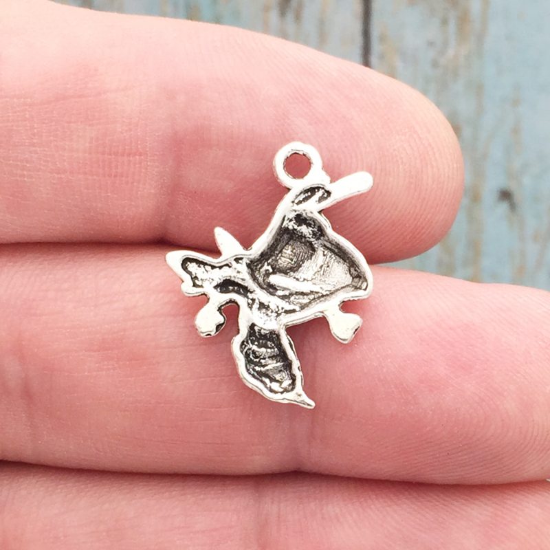 BULK 40 Bee Charm Silver by TIJC SP1366B - Image 2