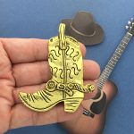 1 Cowboy Boot Charm Pendant Gold by TIJC SP1457
