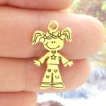 10 Little Girl Charm Gold by TIJC SP1486
